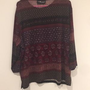 Sag Harbor Woman burgundy 3/4 sleaze shirt